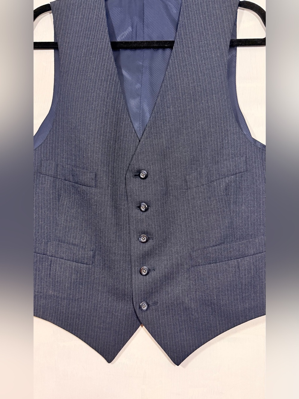 Men's Navy Pinstripe Waistcoat Vest